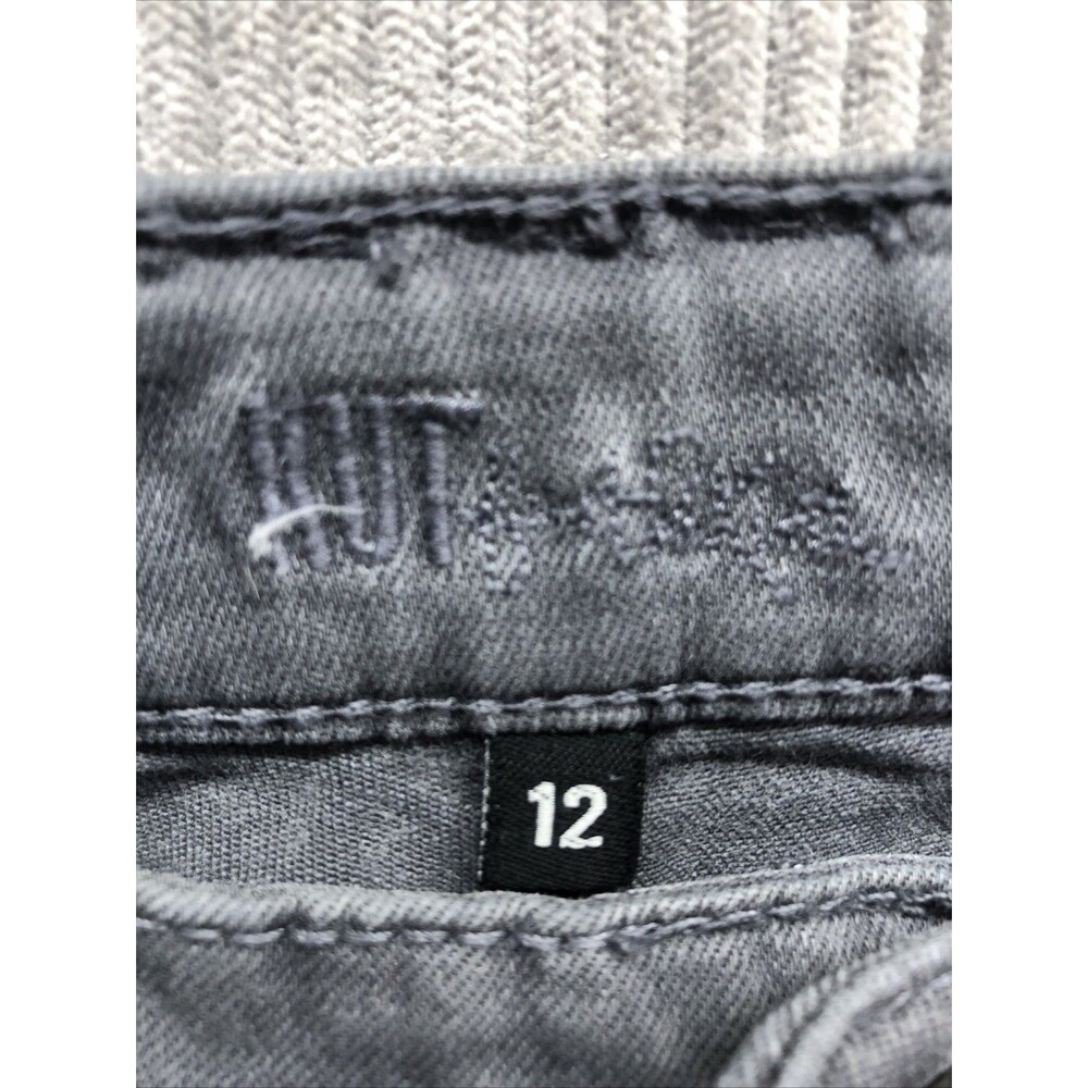 Kut From The Kloth MIA Toothpick Skinny Jeans Size 12 Gray Distressed - Picture 7 of 16